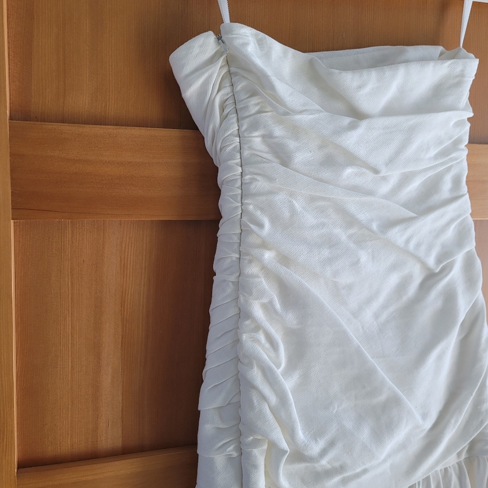 SIR Cael Linen Gathered Midi Dress - Picture 5 of 11